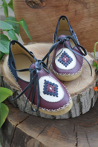 Navy Blue - Claret Red Lace-Up Boots - 1